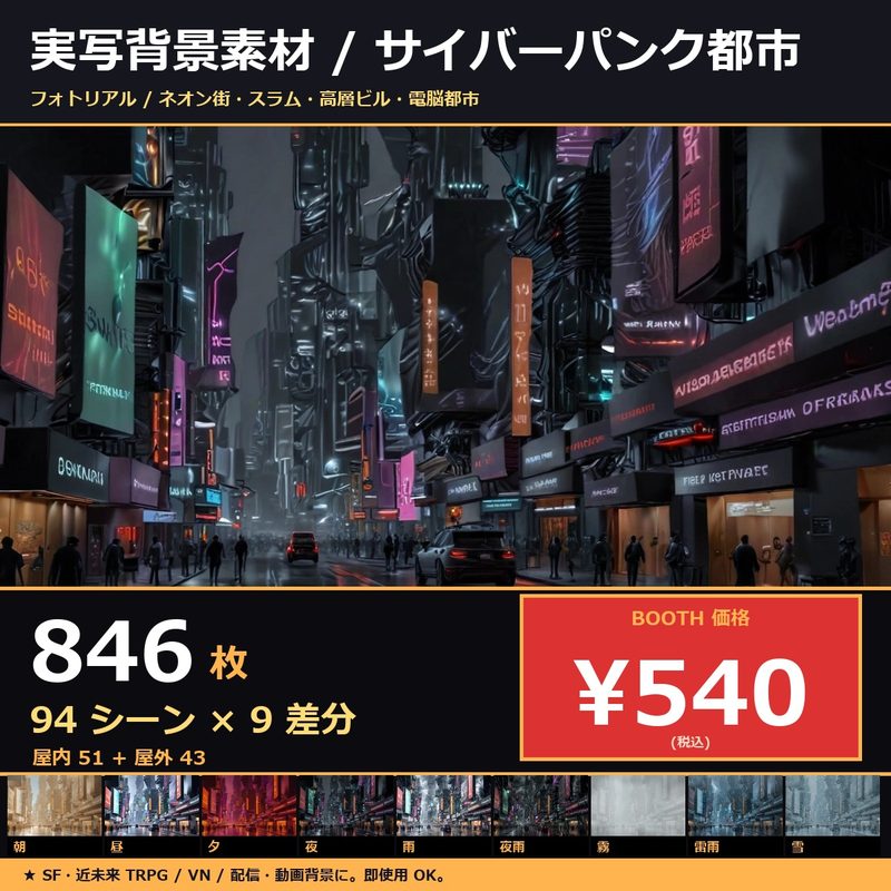 Cyberpunk Japan photorealistic background asset